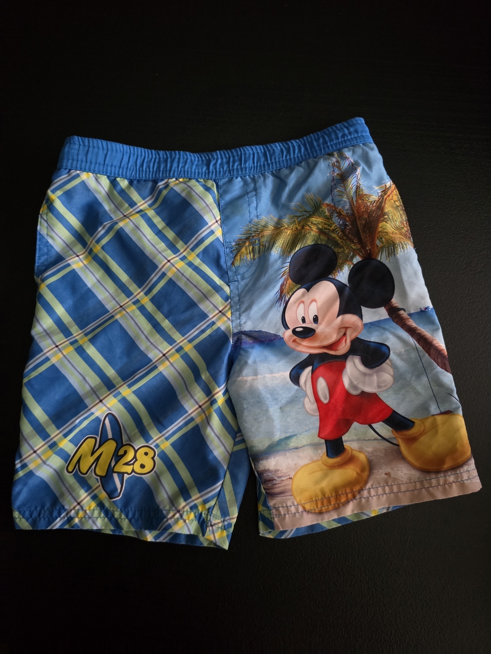 0043-Disney Mickey Mouse Boy Blue  Swim Shorts with White Mesh Lining.Size 4T